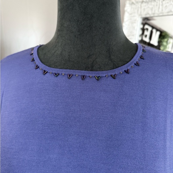 Nancy Bolen • Silk Blend Beaded Knit Blouse - Picture 8 of 8